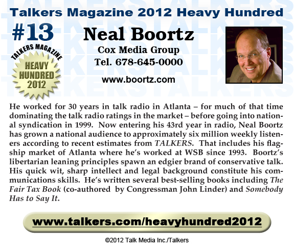 TALKERS 2012 Heavy Hundred #13: Neal Boortz, Cox Media Group