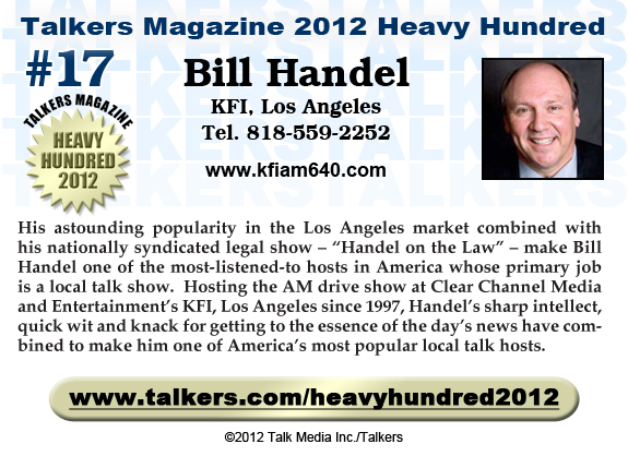TALKERS 2012 Heavy Hundred #17: Bill Handel, KFI, Los Angeles