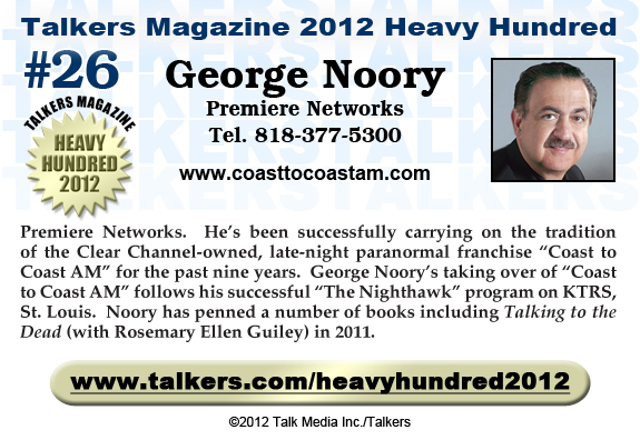 TALKERS 2012 Heavy Hundred #26: George Noory, Premiere Networks