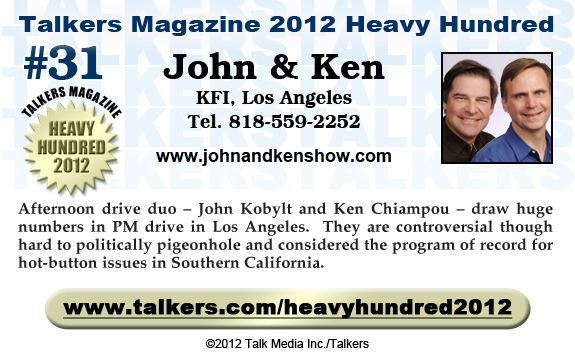 TALKERS 2012 Heavy Hundred #31: John & Ken, KFI, Los Angeles