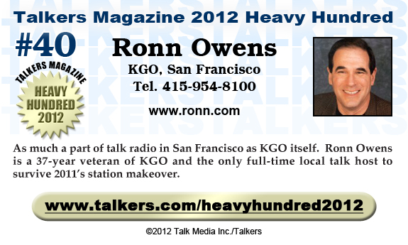 TALKERS 2012 Heavy Hundred #40: Ronn Owens, KGO, San Francisco