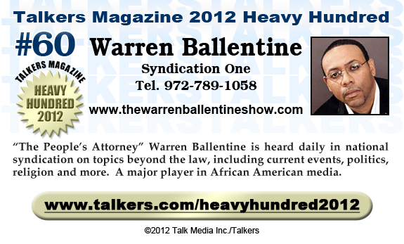 TALKERS 2012 Heavy Hundred #60: Warren Ballentine, Syndication One