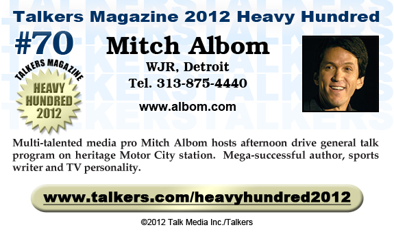 TALKERS 2012 Heavy Hundred #70: Mitch Albom, WJR, Detroit