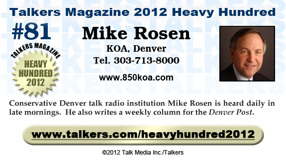 TALKERS 2012 Heavy Hundred #81: Mike Rosen, KOA, Denver