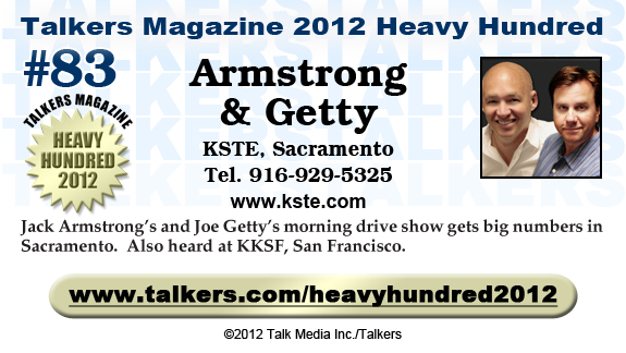 TALKERS 2012 Heavy Hundred #83: Armstrong & Getty, KSTE, Sacramento