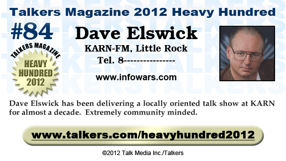 TALKERS 2012 Heavy Hundred #84: Dave Elswick, KARN-FM, Little Rock