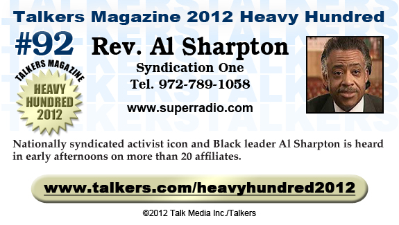 TALKERS 2012 Heavy Hundred #92: Rev. Al Sharpton, Syndication One