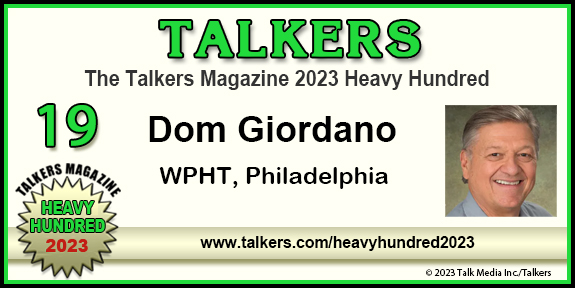 TALKERS 2023 Heavy Hundred #19: Dom Giordano, WPHT, Philadelphia