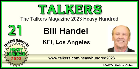 TALKERS 2023 Heavy Hundred #21: Bill Handel, KFI, Los Angeles