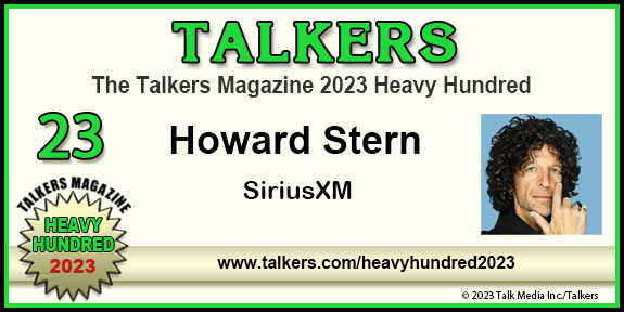 TALKERS 2023 Heavy Hundred #23: Howard Stern, SiriusXM