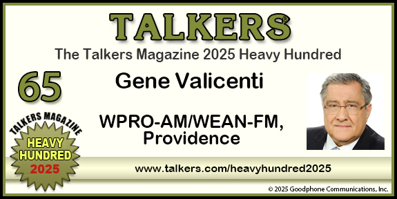 TALKERS 2025 Heavy Hundred #65: Gene Valicenti, WPRO-AM/WEAN-FM, Providence
