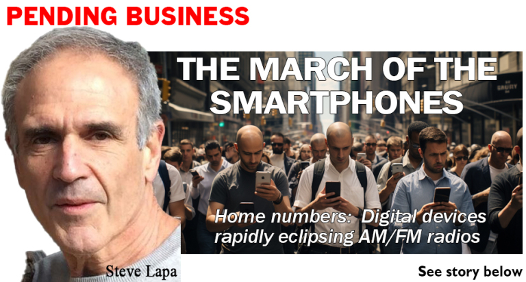 Steve Lapa Column about the March of Cell Phones and how radio listeners aren't actually listening on radios.