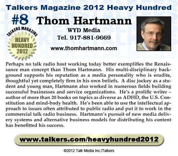 TALKERS 2012 Heavy Hundred #8: Thom Hartmann, WYD Media